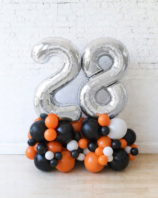 Basketball - Double Number Balloon Pedestal - 4ft