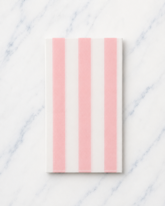 Bonjour Fête - Petal Pink Cabana Stripe Guest Towels - pack of 20