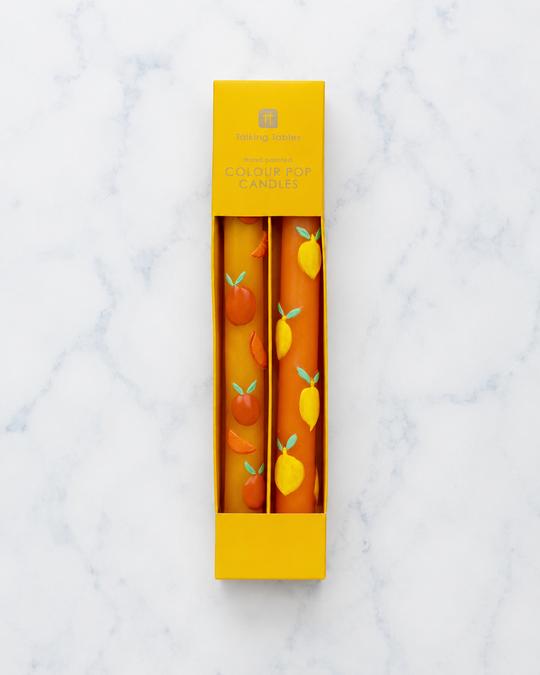 Talking Tables - Lemon & Orange Dinner Candles - Pack of 2