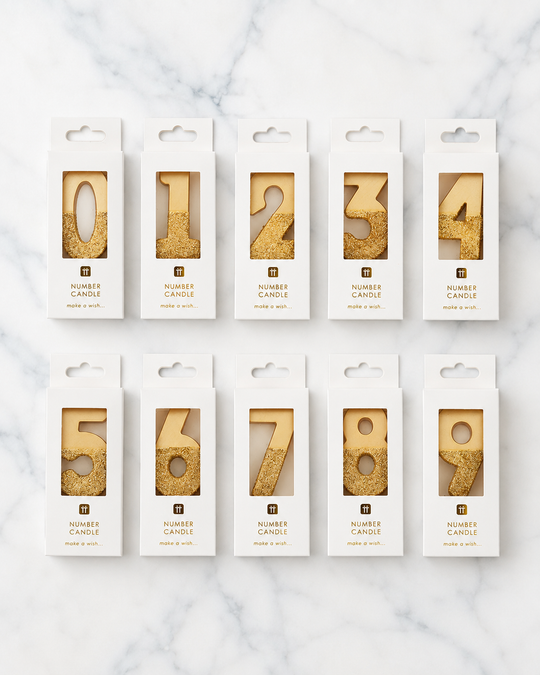 Talking Tables - Gold Glitter Birthday Number Candles