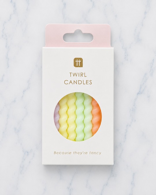 Talking Tables - Pastels Twirl Birthday Candles - Pack of 8