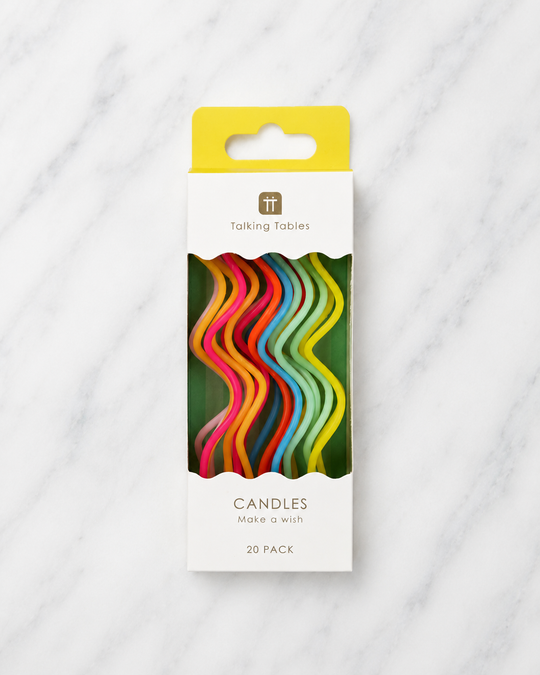 Talking Tables USA - Rainbow Twisted Birthday Candles - Pack of 20