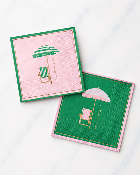 Harlow & Grey - Palm Beach - Cheers Cabana Umbrella Cocktail Napkin - pack of 20