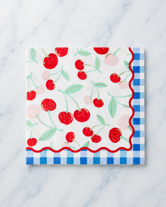 Bonjour Fête - Cherry Pie Gingham Large Napkins