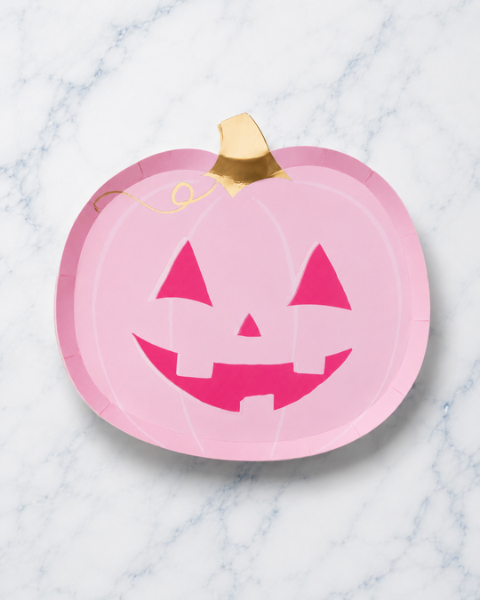 Bonjour Fête - Pink Jack-O-Lantern Small Plates - Pack of 8