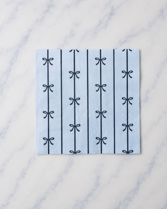 Bonjour Fête - Sky Blue  Signature Bow Large Napkins - pack of 20