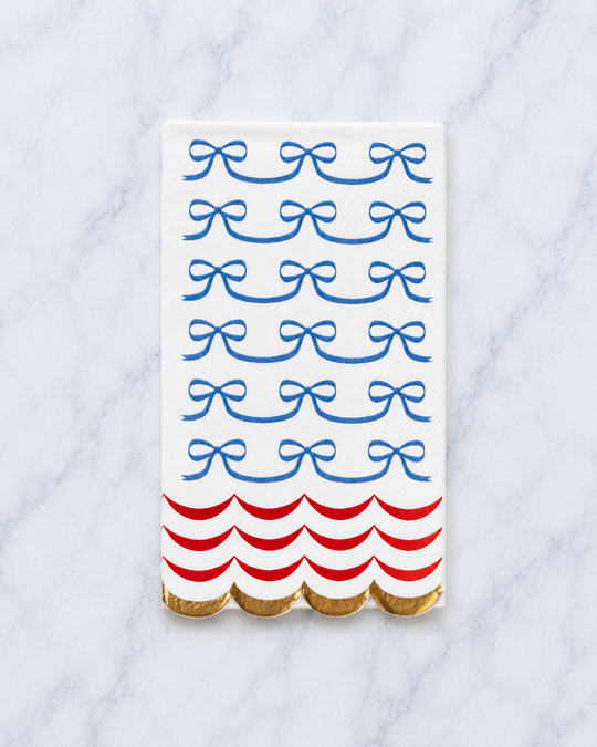 Bonjour Fête - 4th of July Bow Flag Guest Towels - pack of 20