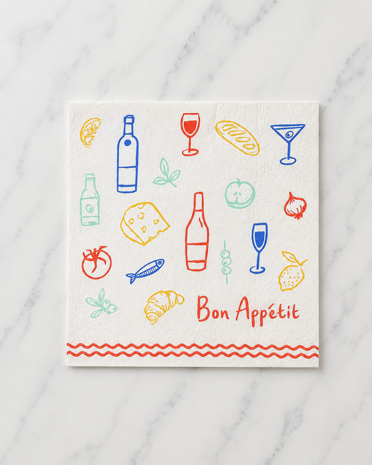 Talking Tables - Bon Appetit Icons Recycled Paper Napkins - pack of 20