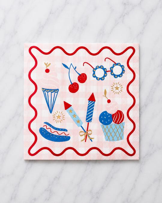 Bonjour Fête - Patriotic Picnic Icon Large Napkins - pack of 20