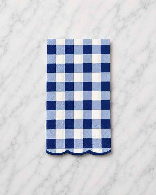 Coterie - Navy Gingham Guest Towels - pack of 20