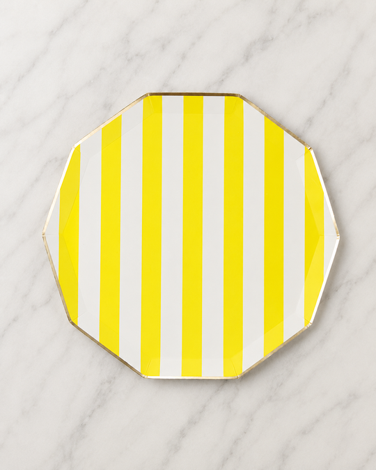 Bonjour Fête - Soleil Yellow Cabana Signature Stripe Plates