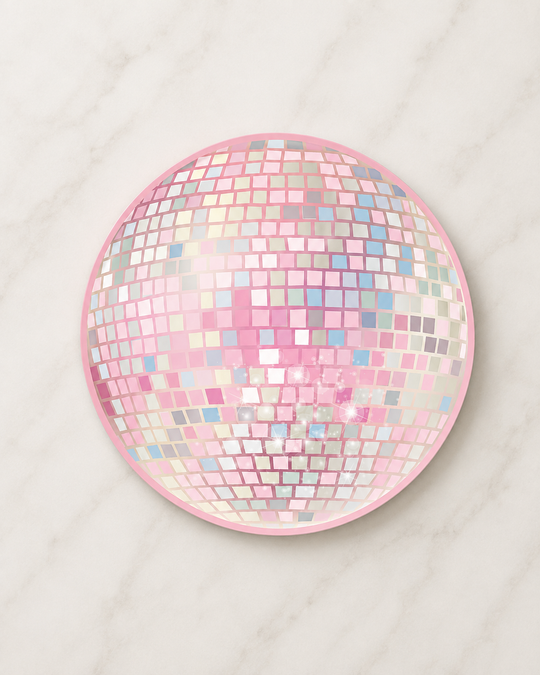 Bonjour Fête - Pink Disco Ball Plates - Pack of 8
