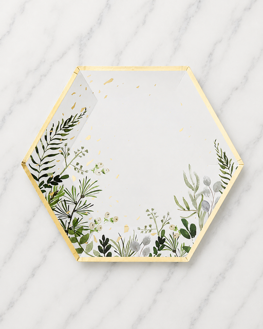 Harlow & Grey - Secret Garden Party Plates - Premium Large Paper Plates - pack of 8