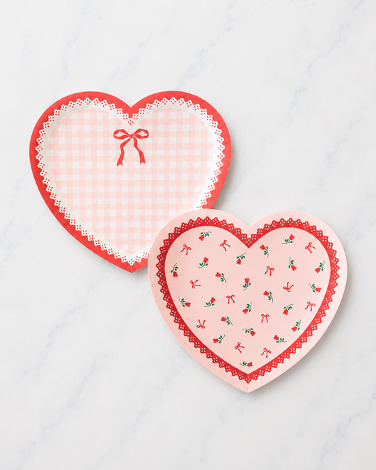 Harlow & Grey - Valentine's Day - Heart Shaped Paper Plates - pack of 8