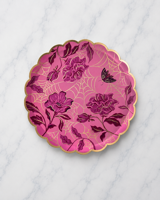 Bonjour Fête - Vamp Romantic Spider Web Cake Plates - Pack of 8