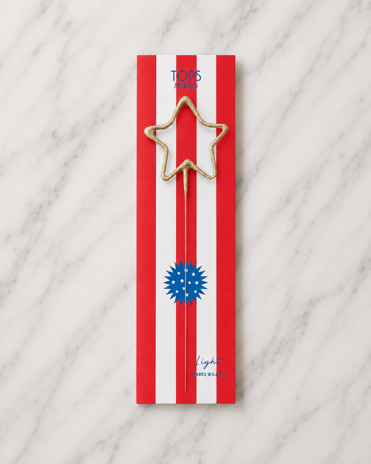 TOPS Malibu - 8in Gold Star Sparkler Wand Card
