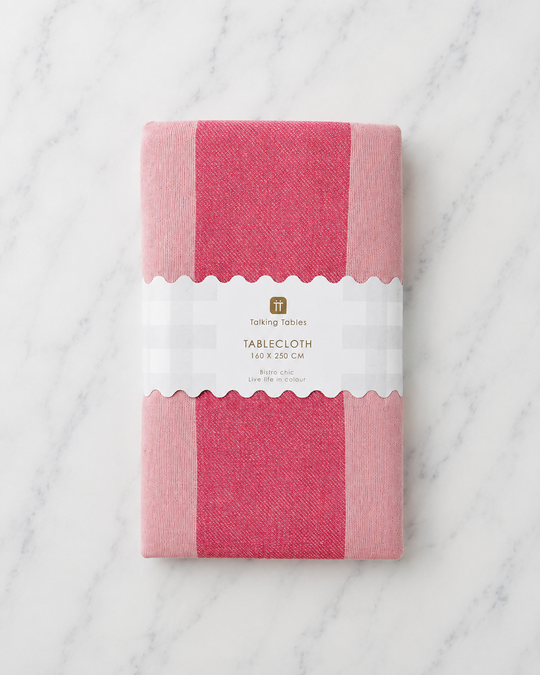 Talking Tables - Pink Stripe Cotton XL Tablecloth