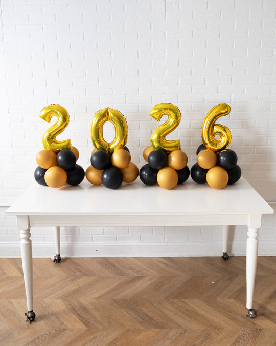 New Year's Eve - 2026 Tabletop Foil on Balloon Base - 1.5ft