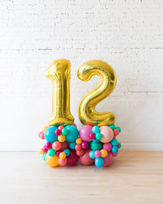 Hotel Kids Birthday - Foil Number on Balloon Pedestal - 3ft