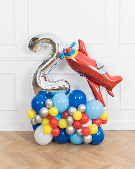 Airplane Theme - Number Balloon Pedestal - 4ft