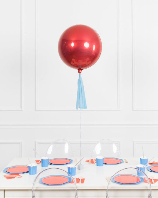 Airplane Theme - 16in Red Foil Balloon Centerpiece