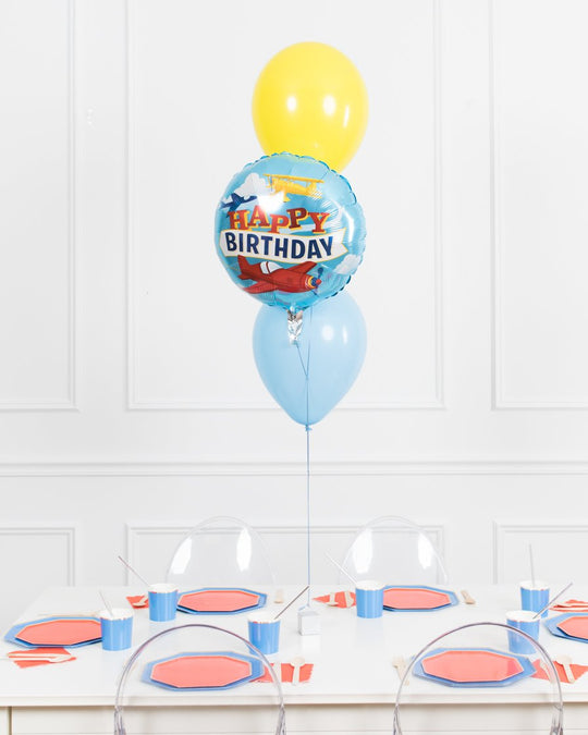 Airplane Theme - Birthday Balloon Bouquet Centerpiece