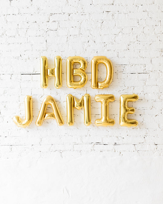 OUTDOOR-Customizable 16in HBD Gold Foil Balloon Set