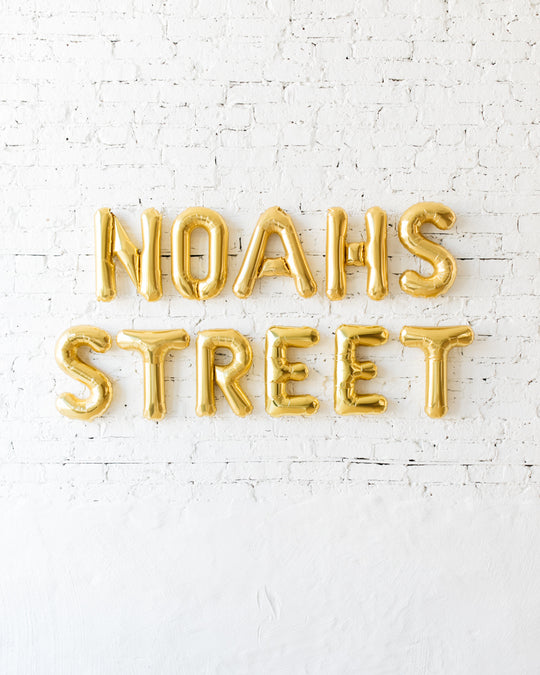 16in Gold "Name STREET" Foil Letters Set