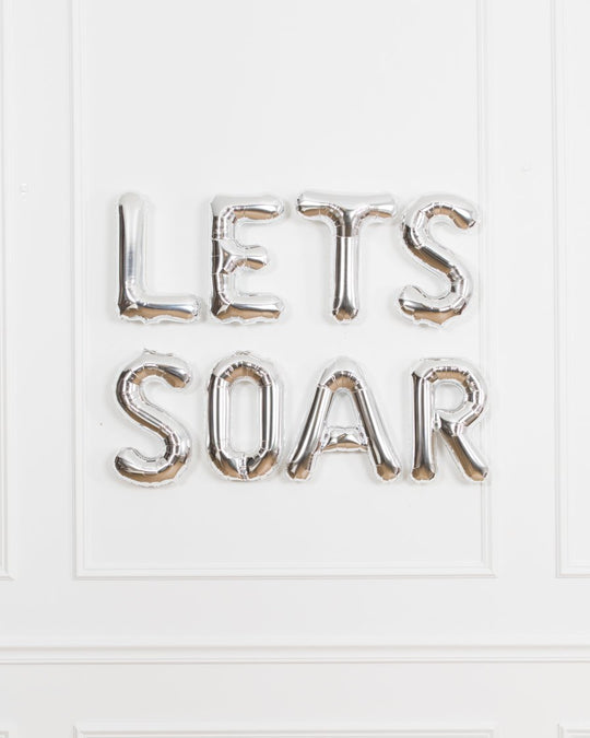 Airplane Theme - LETS SOAR 16in Silver Foil Set