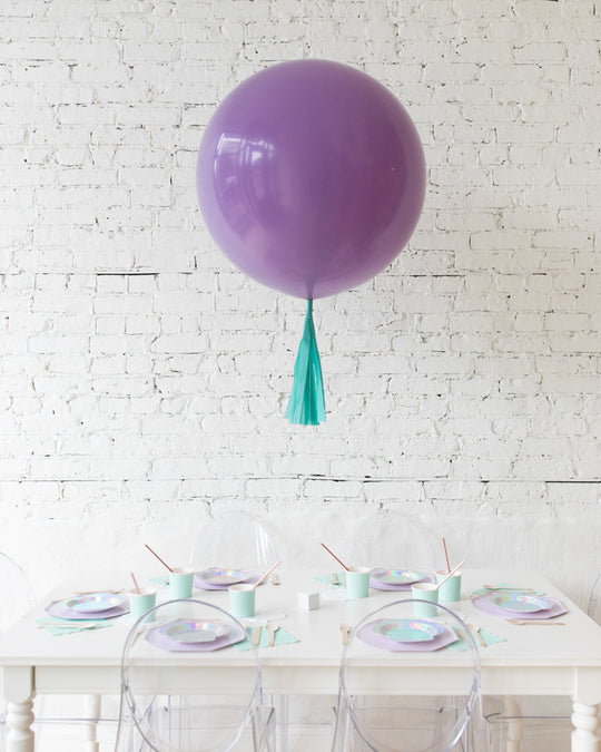 Lilac Giant Balloon and Mint Skirt Centerpiece