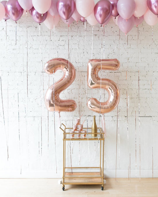 Modern Mauve - Foil Numbers & Ceiling Balloon Set