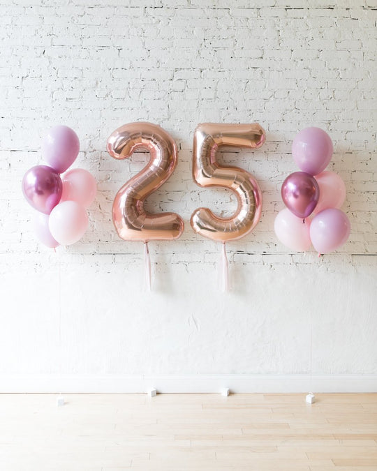 Modern Mauve - Custom Numbers & 11in Balloon Bouquets Set