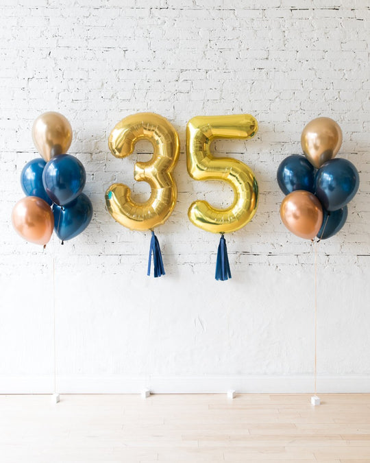 Midnight Copper - Custom Numbers & 11in balloon bouquets set