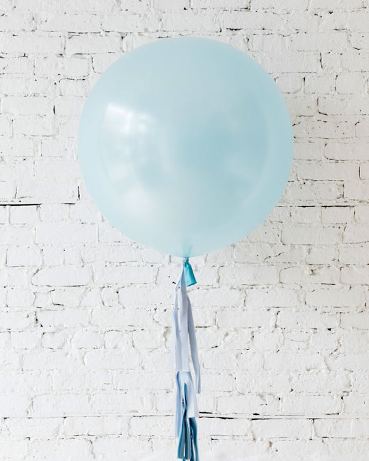 OUTDOOR-Pearl Light Blue Giant Balloon and Blue Ombre Tassel