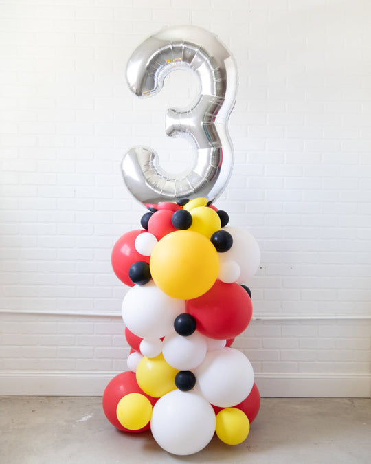 Racecar - Number Balloon Column - 4ft