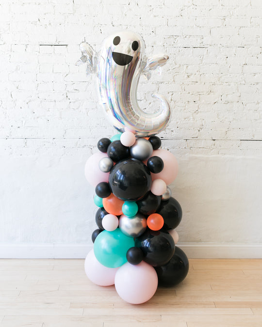 Halloween Theme -  Ghost Foil Balloon Column - 4ft