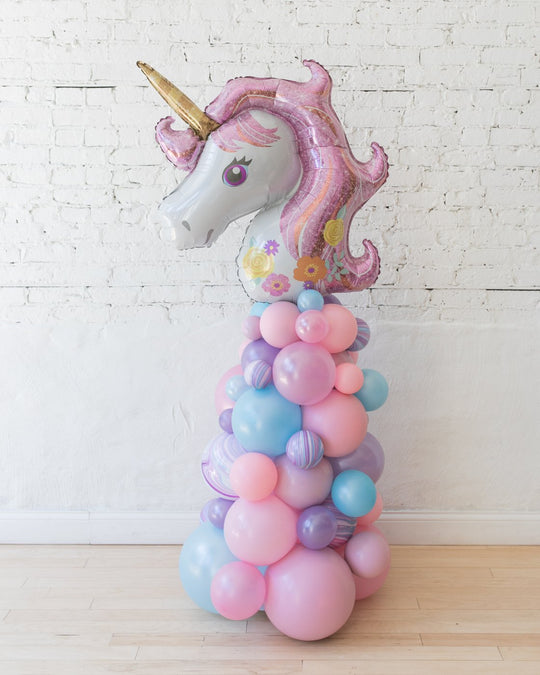 OUTDOOR-Unicorn Theme Balloon Column - 4ft