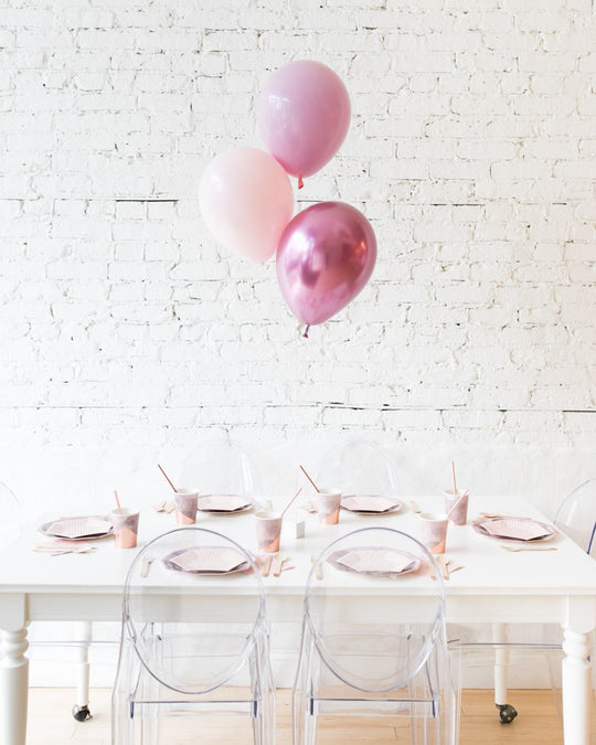 Modern Mauve - 11in Balloons Centerpiece - bouquet of 3