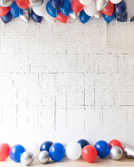 Red, White & Blue Palette Ceiling Balloon and Floor Balloon Set