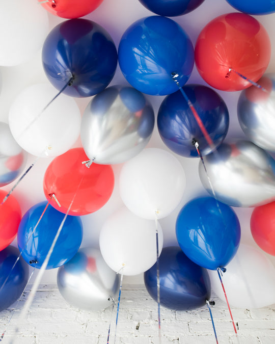 Red, White & Blue Palette 16in Ceiling Balloons - set of 25