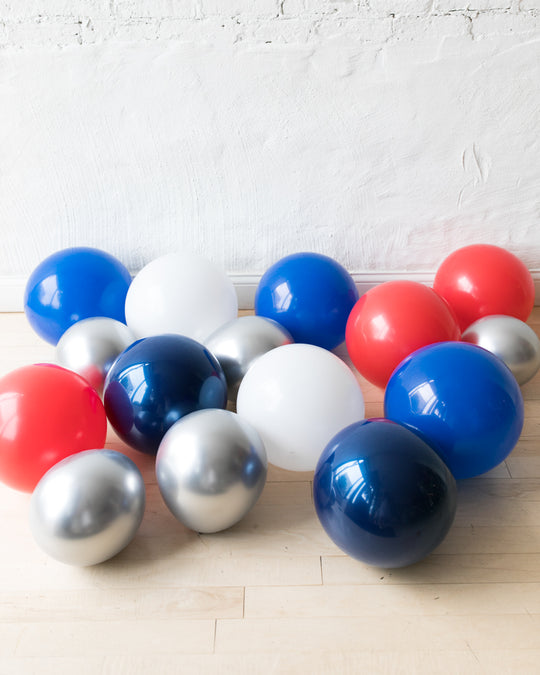 Red, White & Blue Palette Floor Balloons - set of 15