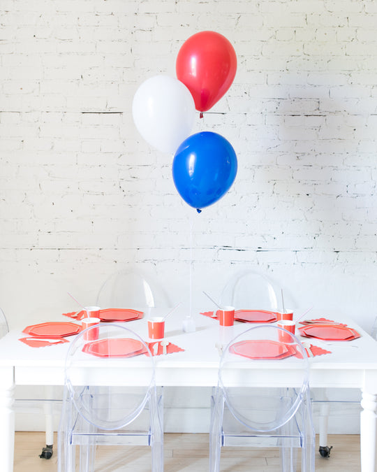 Red, White and Blue 11in Balloons Centerpiece - bouquet of 3
