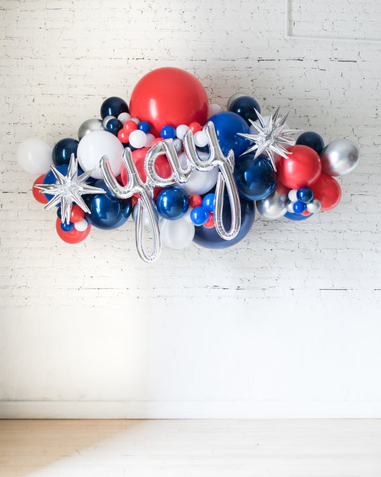 OUTDOOR-YAY Red, White & Blue Palette Balloon Garland
