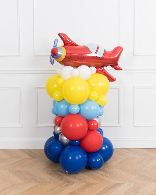 Airplane Theme - Airplane Foil Balloon Column - 4ft