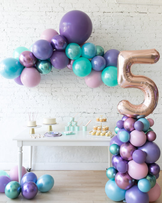 Mermaid Theme Floating Arch and Number Column Set