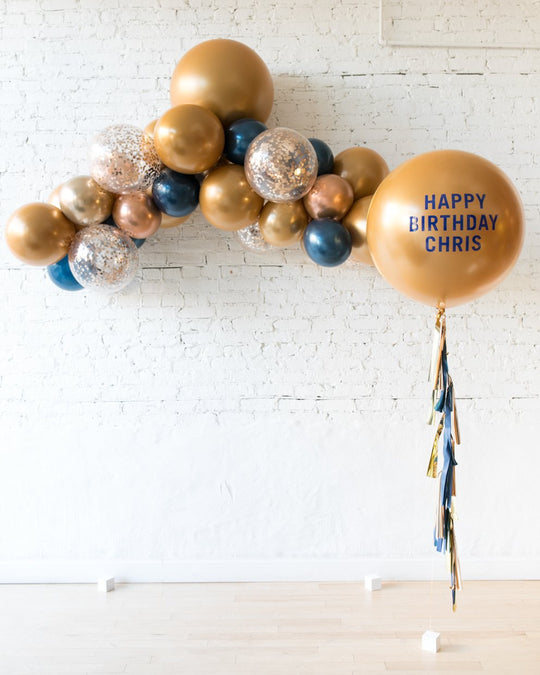 Midnight Copper - Floating Balloon Arch & Personalized Giant set