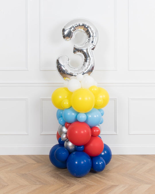 Airplane Theme - Number Balloon Column - 4ft