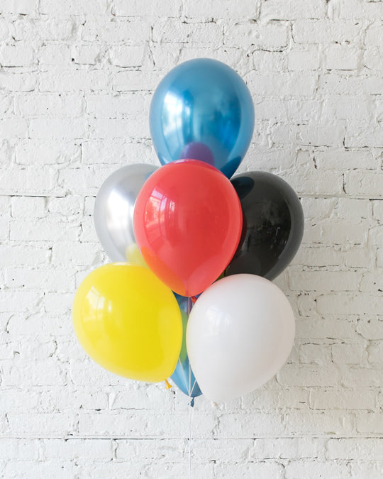 Superhero Theme - 11in Balloons - bouquet of 7