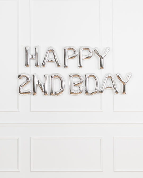 Customizable HAPPY BDAY 16in Silver Foil Letters Set