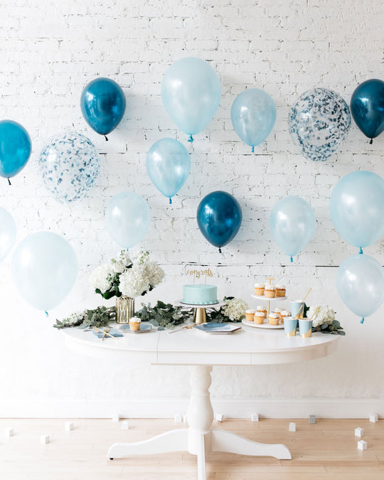 Shades of Blue Palette Individual Balloon Backdrop - set of 15